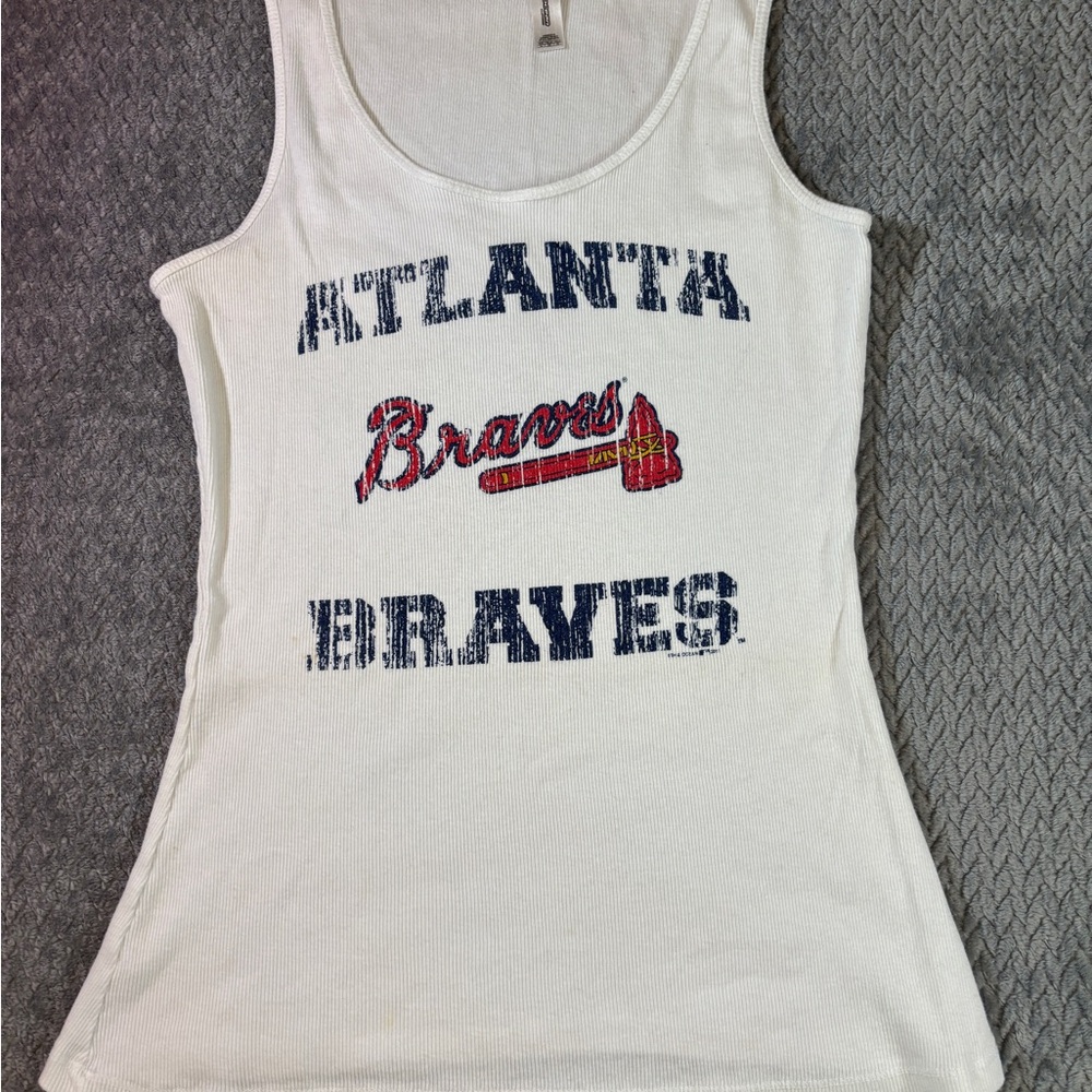 Women’s 5th & Ocean MLB Atlanta Braves White Tank Top Size Extra Large